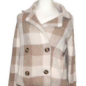 Rachel Zoe - Sweater coat - Tan and Beige - soft fleece jacket - XS